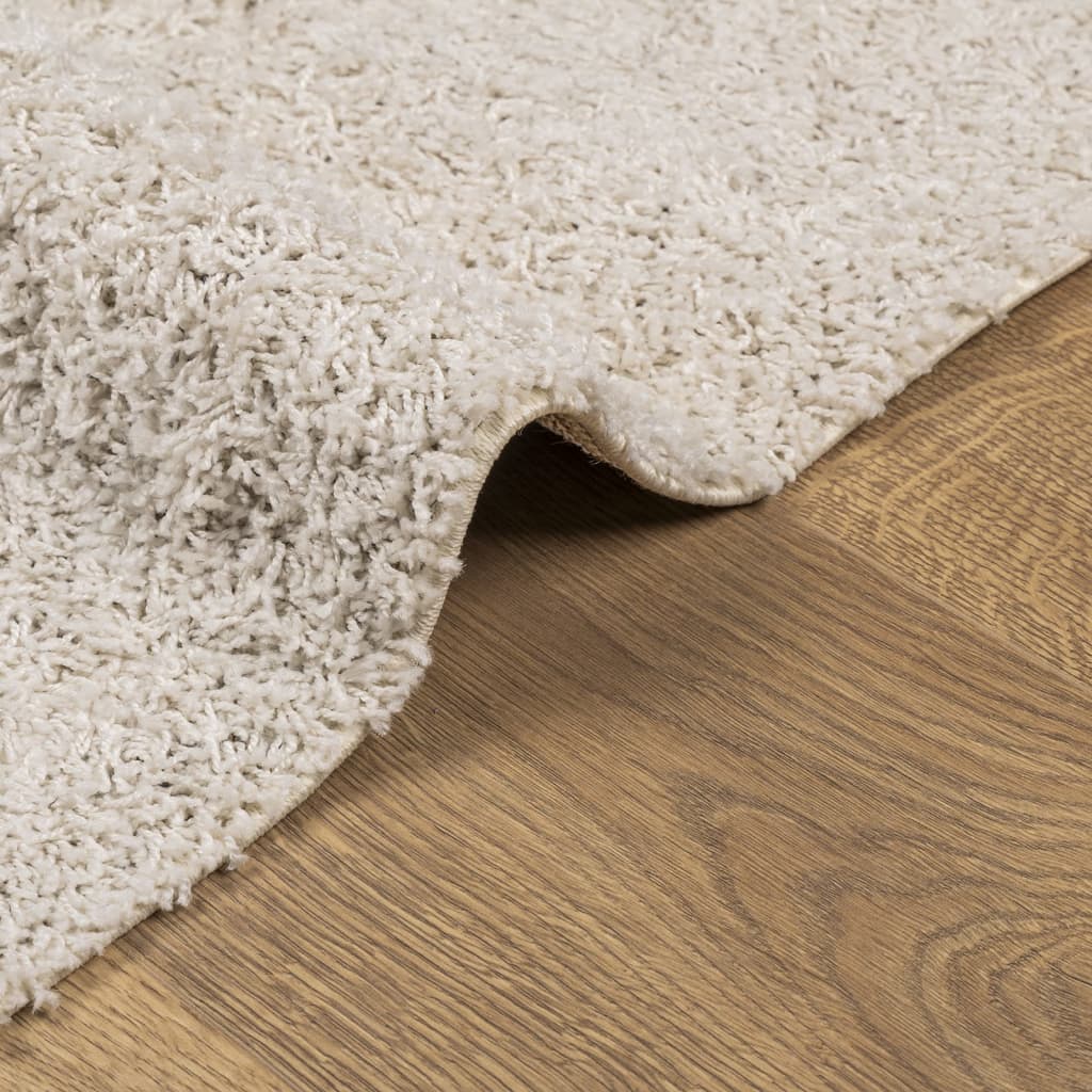 vidaXL Teppich Shaggy Hochflor Modern Creme 160x230 cm