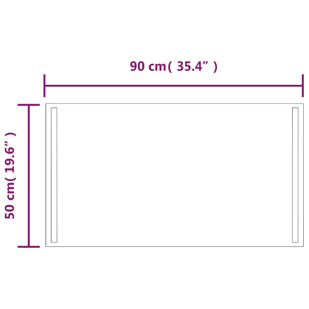 vidaXL LED-Badspiegel 50x90 cm