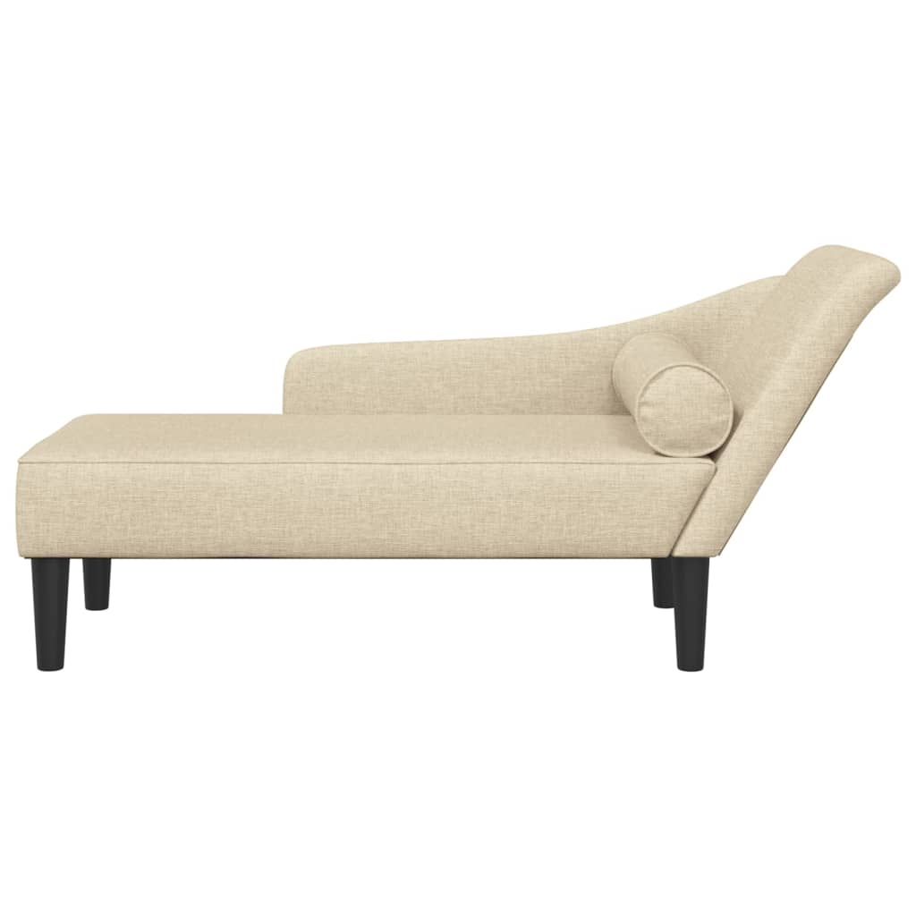 vidaXL Chaiselongue mit Kissen Creme Stoff