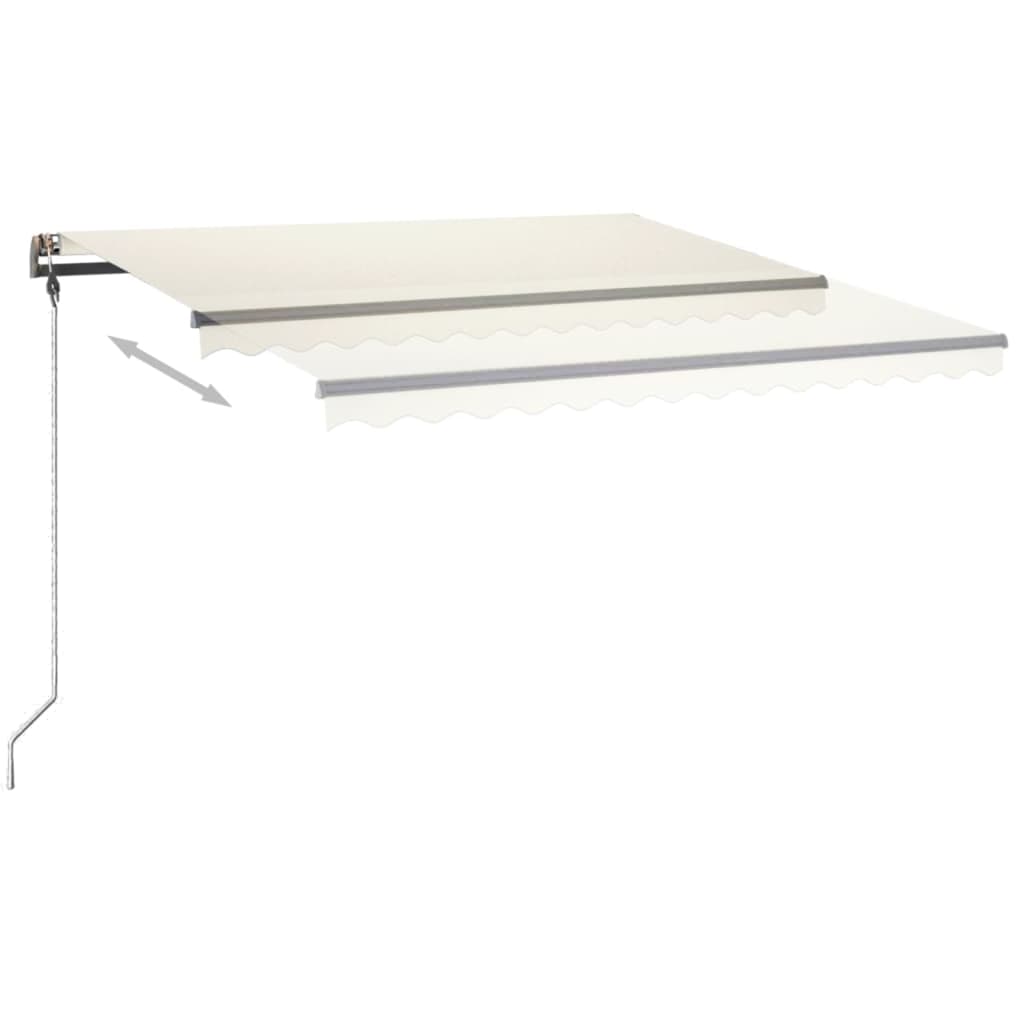 vidaXL Markise Manuell Einziehbar mit LED 450x350 cm Creme