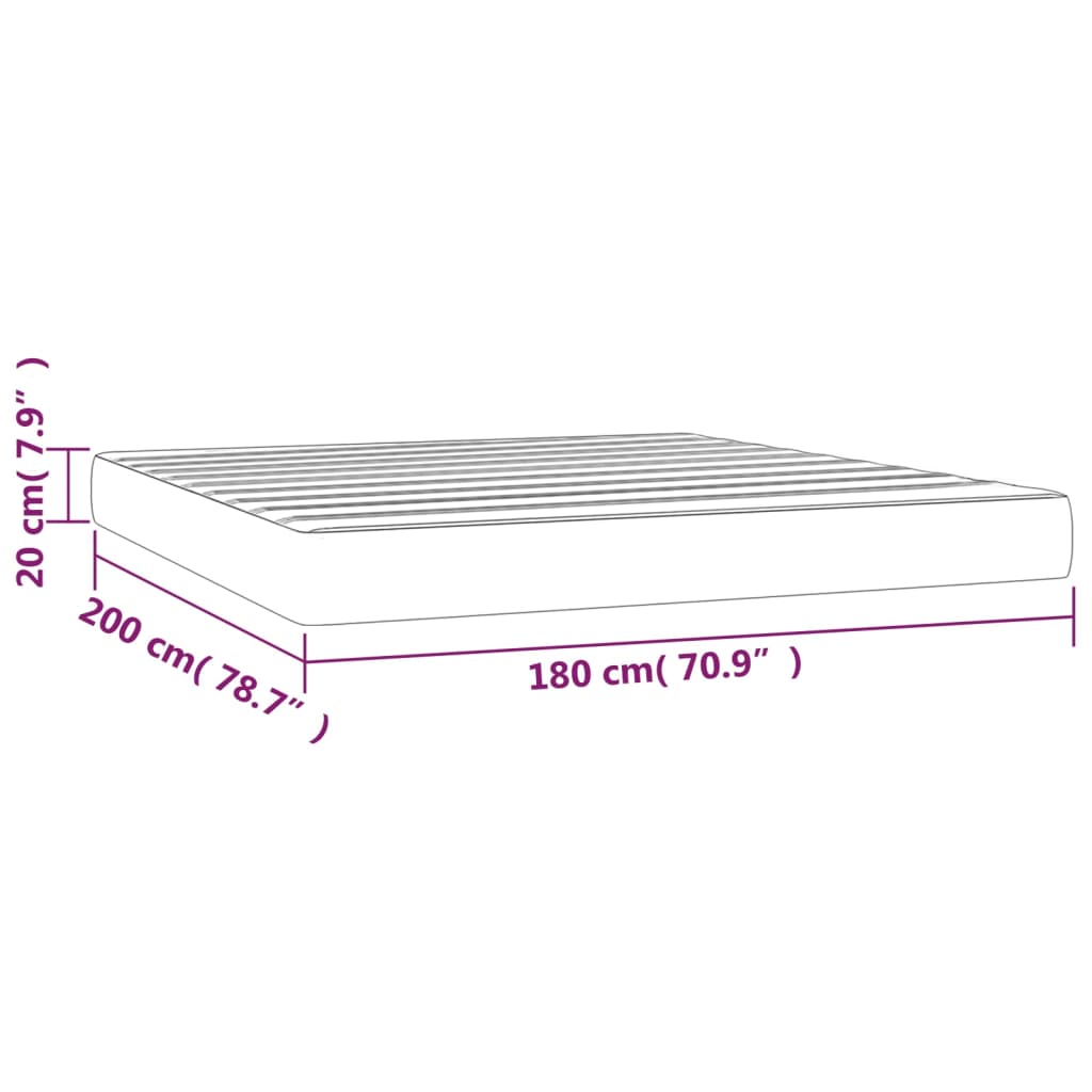 vidaXL Taschenfederkernmatratze Schwarz 180x200x20 cm Stoff