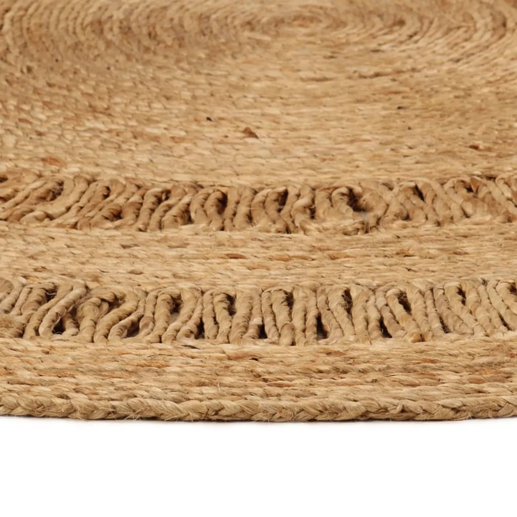 vidaXL Teppich Jute Handgeflochten 120 cm Rund