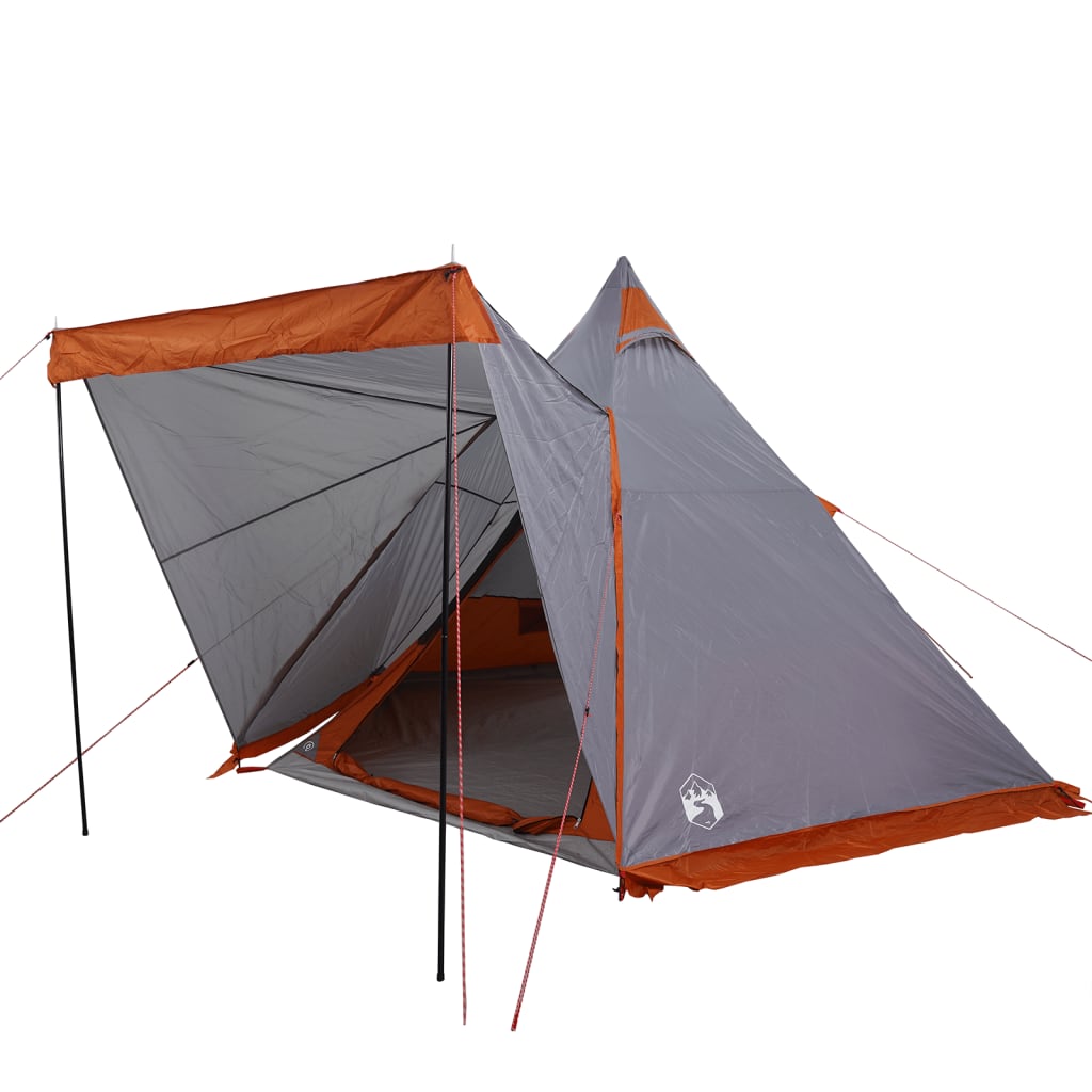 vidaXL Tipi-Familienzelt 6 Personen Grau Wasserdicht