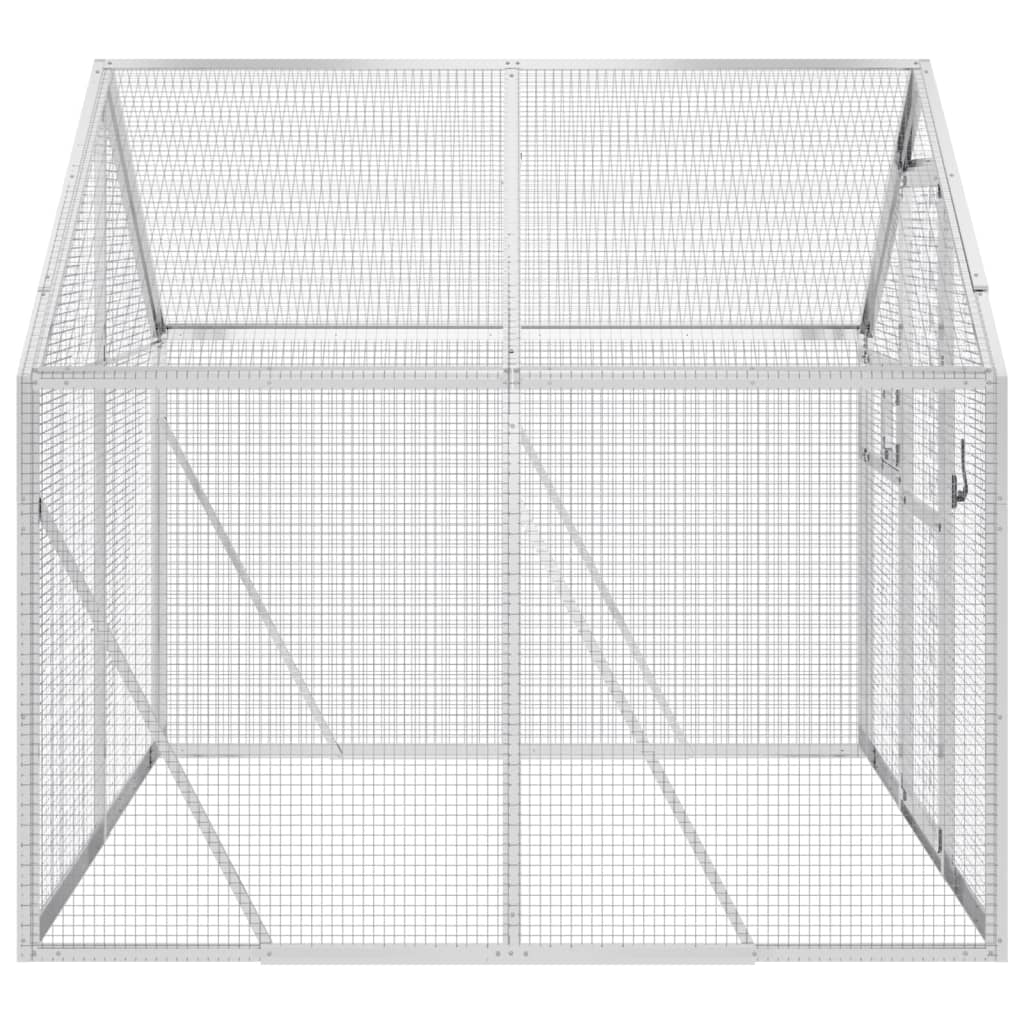 vidaXL Voliere Silbern 1,79x2x1,85 m Aluminium