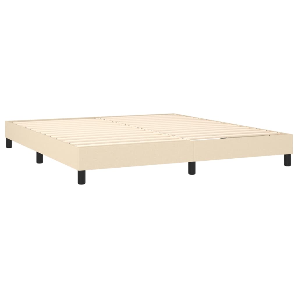 vidaXL Boxspringbett mit Matratze Creme 160x200 cm Stoff