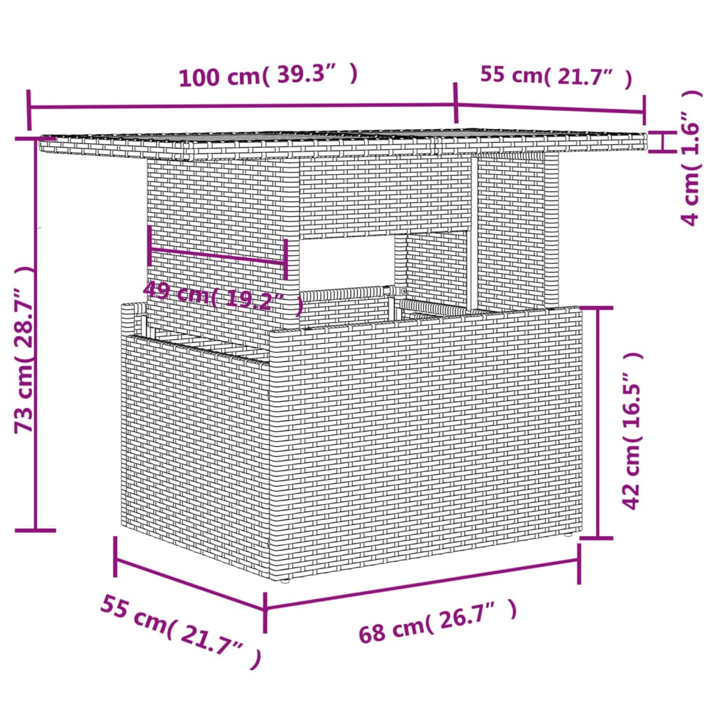 vidaXL 8-tlg. Garten-Sofagarnitur mit Kissen Grau Poly Rattan