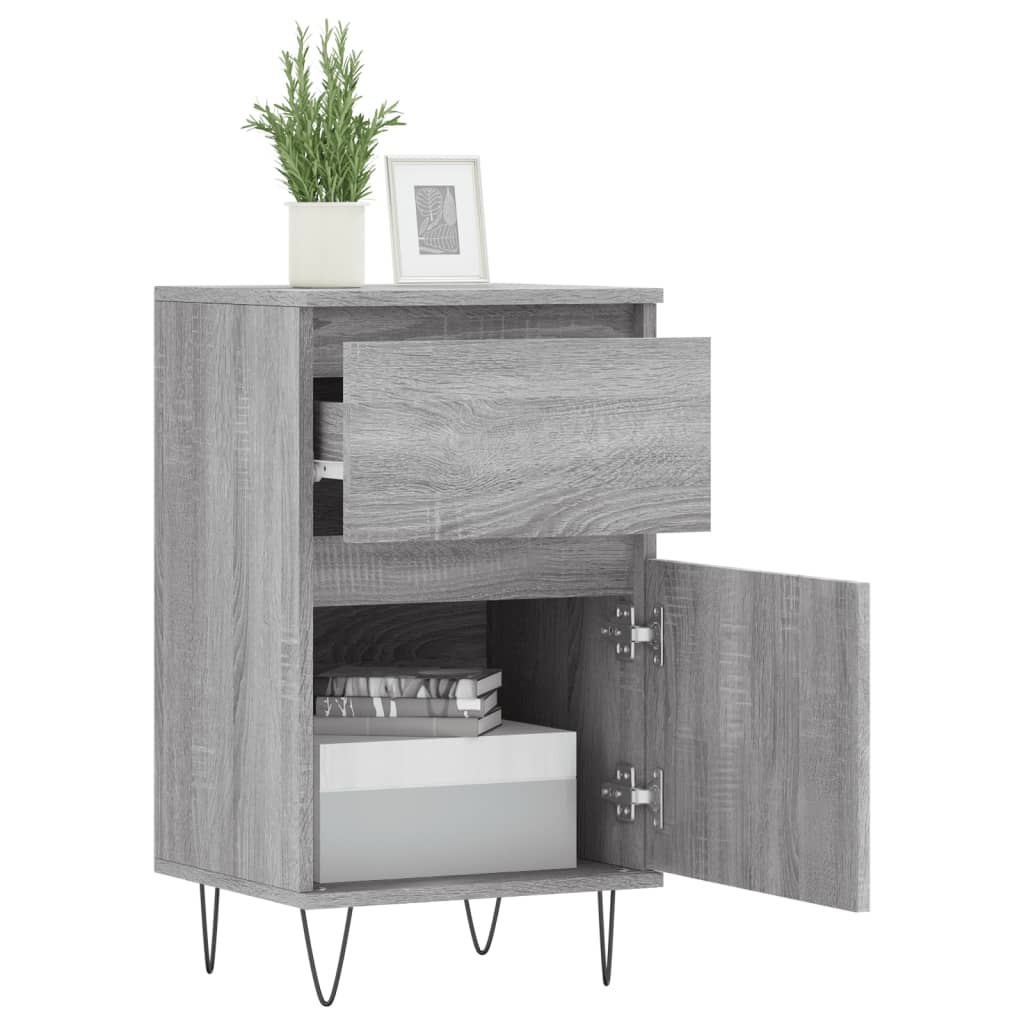 vidaXL Sideboards 2 Stk. Grau Sonoma 40x35x70 cm Holzwerkstoff