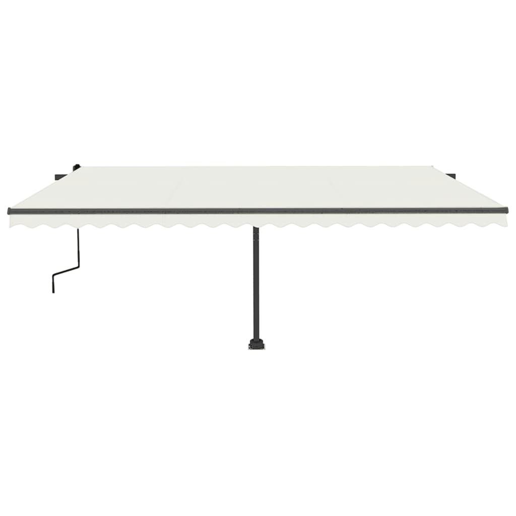 vidaXL Markise Manuell Einziehbar mit LED 500x350 cm Creme