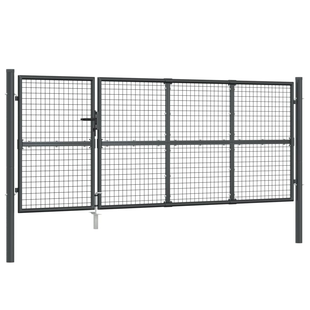 vidaXL Mesh-Gartentor Anthrazit 350x175 cm Verzinkter Stahl