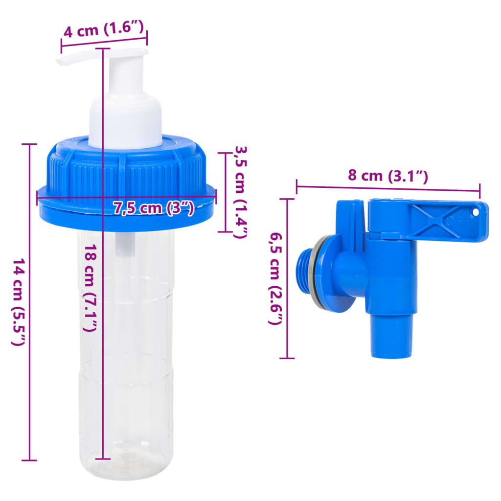 vidaXL Wasserbehälter mit Hahn und Seifenspender 15 L Kunststoff