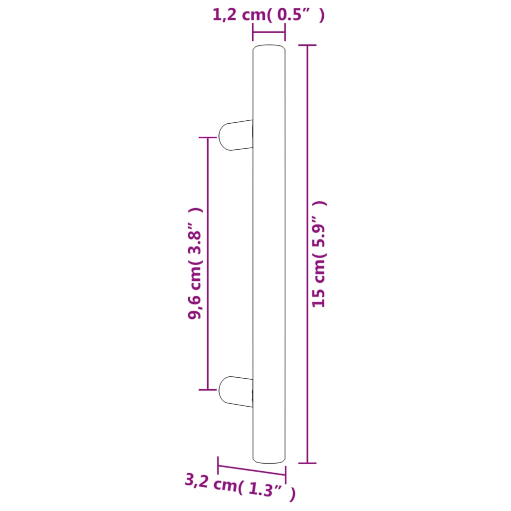 vidaXL Möbelgriffe 10 Stk. Silbern 96 mm Edelstahl