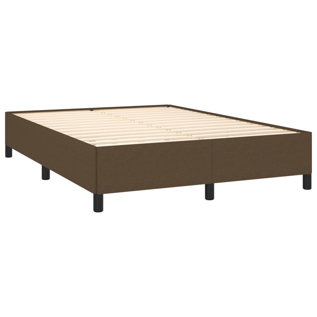 vidaXL Boxspringbett mit Matratze Dunkelbraun 140x200 cm Stoff