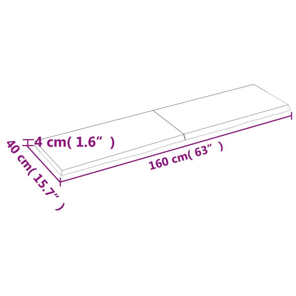 vidaXL Wandregal Hellbraun 160x40x(2-4) cm Massivholz Eiche Behandelt