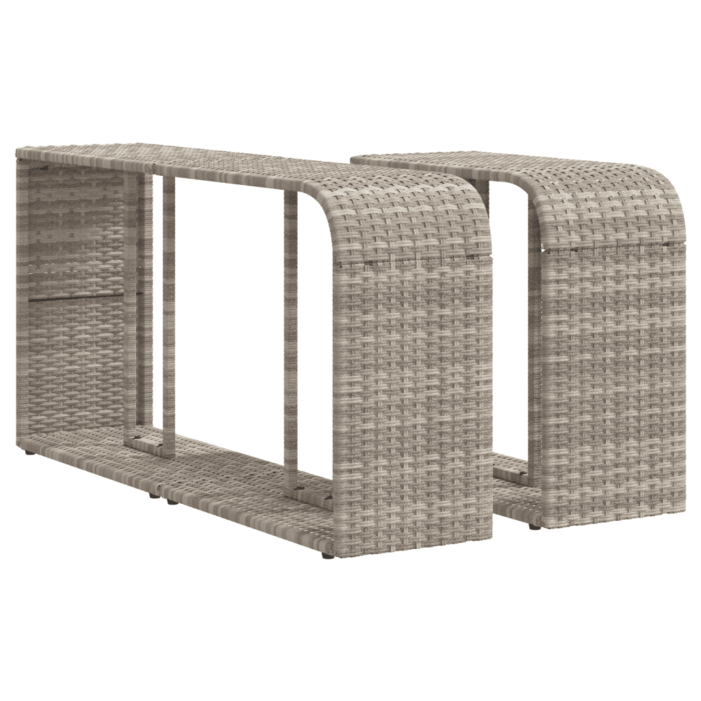 vidaXL 11-tlg. Garten-Sofagarnitur mit Kissen Hellgrau Poly Rattan