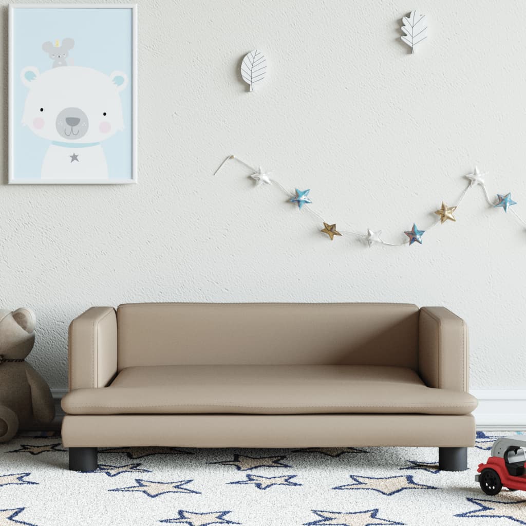 vidaXL Kindersofa Cappuccino-Braun 80x45x30 cm Kunstleder