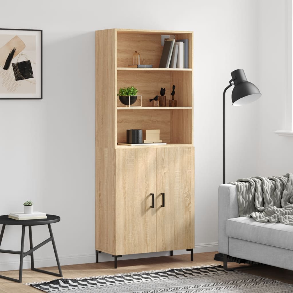 vidaXL Highboard Sonoma-Eiche 69,5x34x180 cm Holzwerkstoff