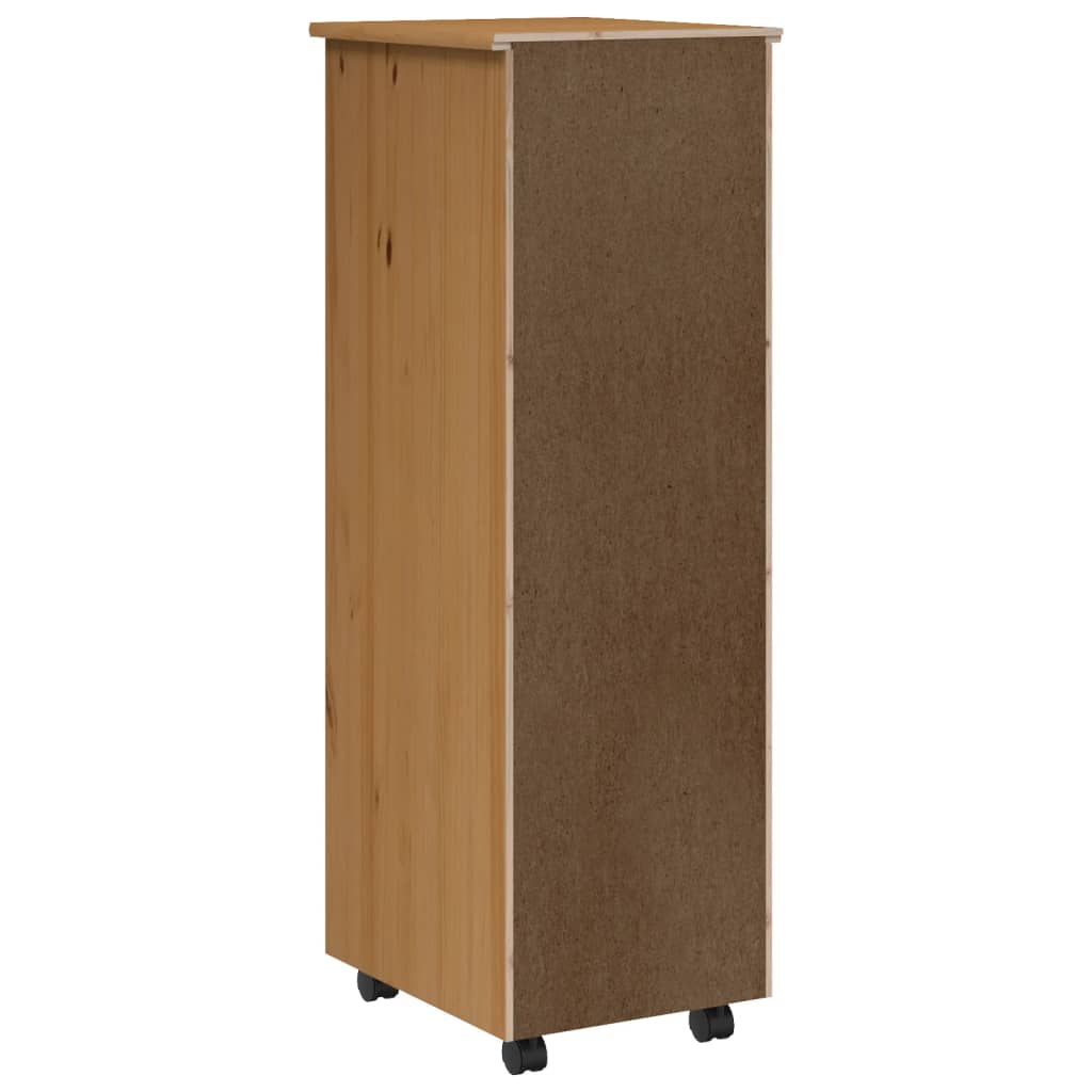 vidaXL Rollschrank mit Schubladen MOSS Honigbraun Massivholz Kiefer