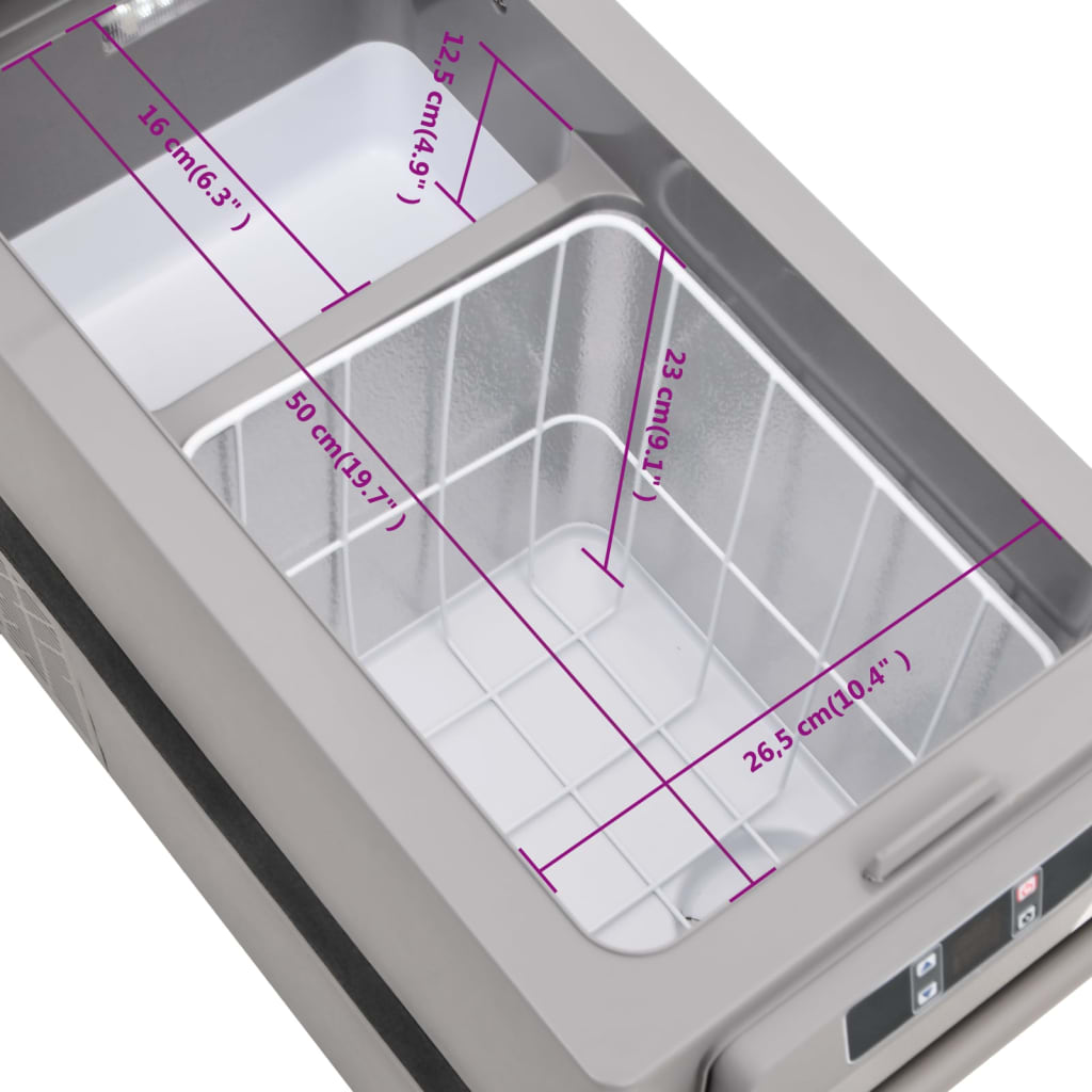 vidaXL Kühlbox mit Griff und Adapter Schwarz und Grau 35 L PP & PE