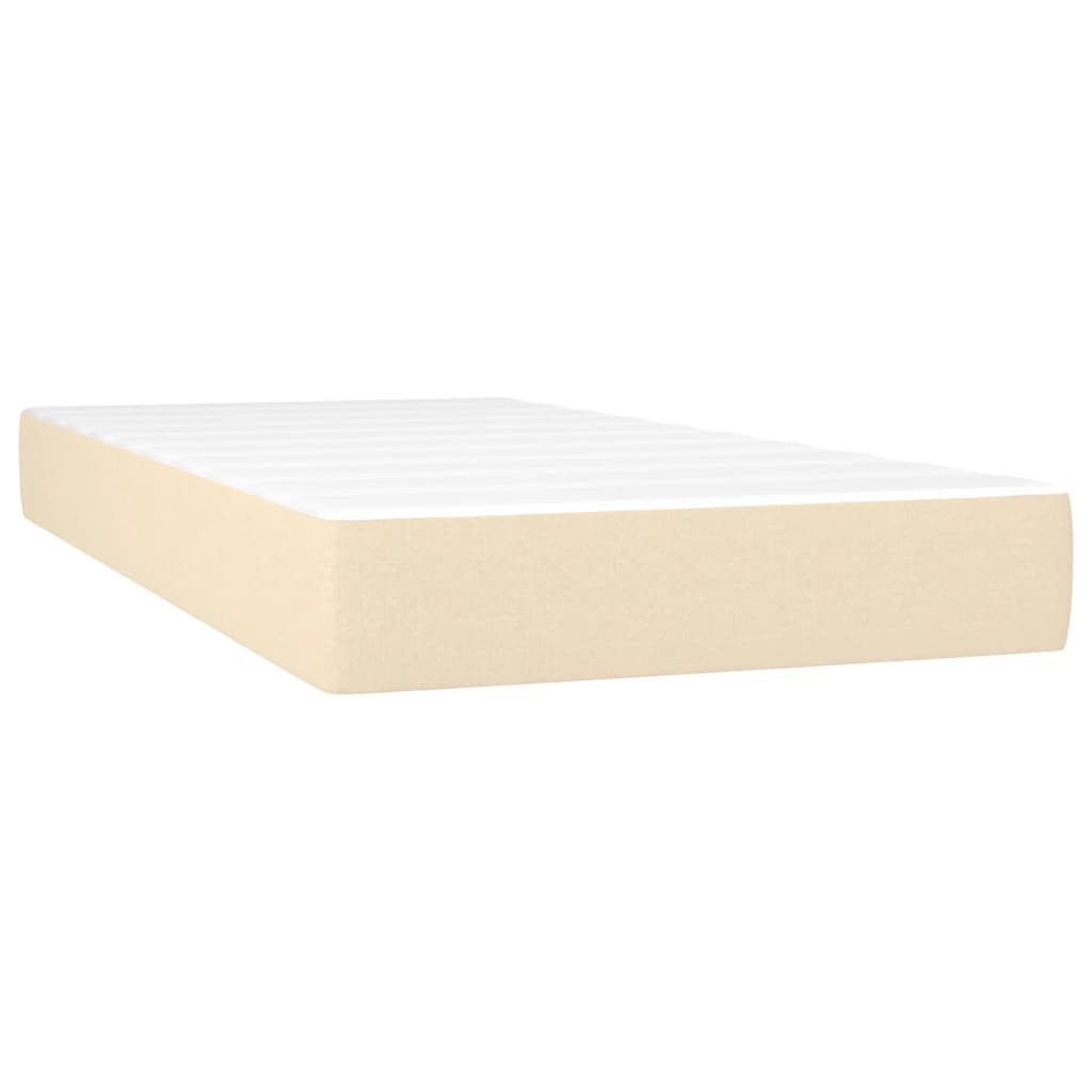 vidaXL Boxspringbett mit Matratze & LED Creme 80x200 cm Stoff