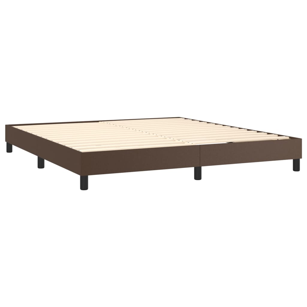 vidaXL Boxspringbett mit Matratze Braun 180x200 cm Kunstleder