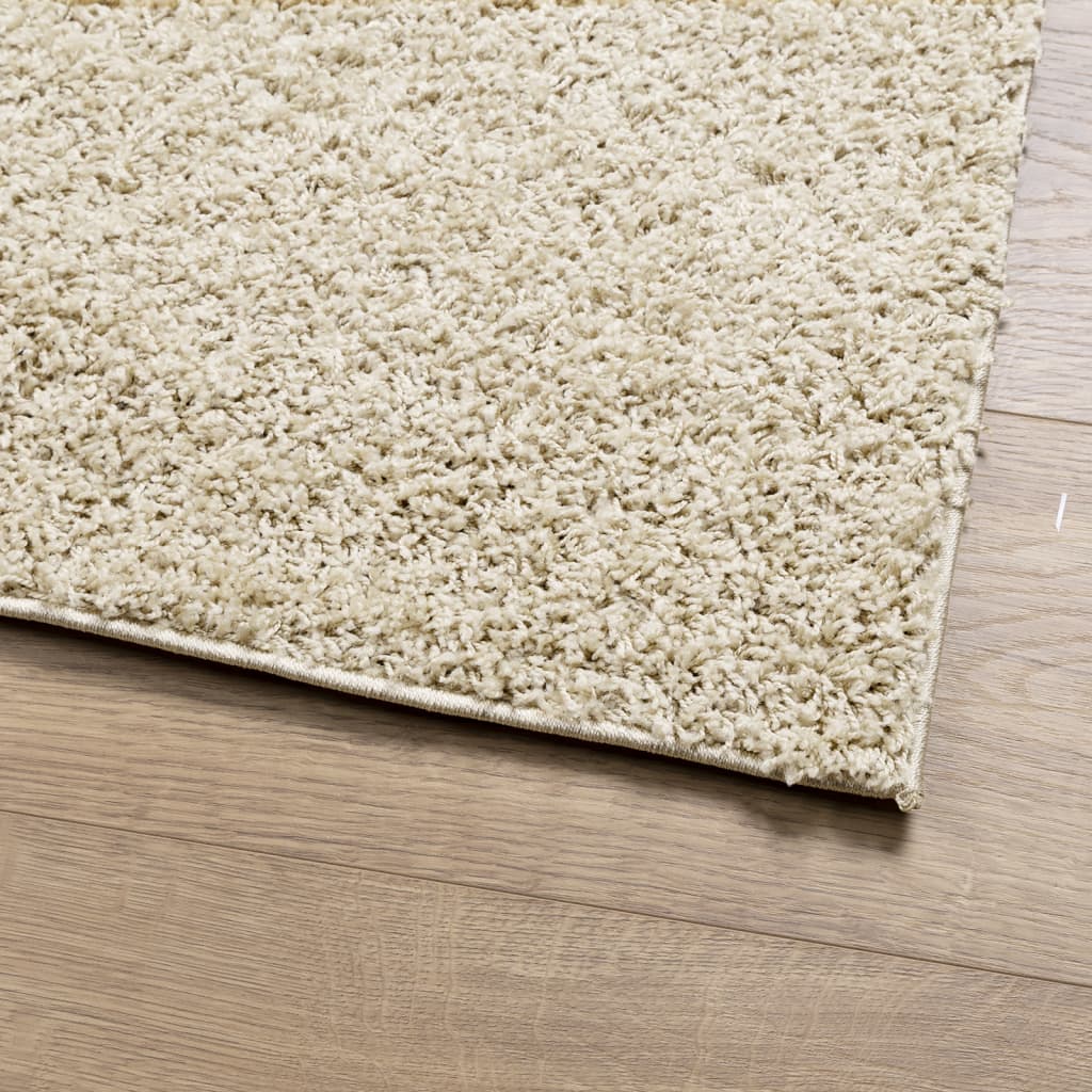 vidaXL Teppich Shaggy Hochflor Modern Golden 80x200 cm