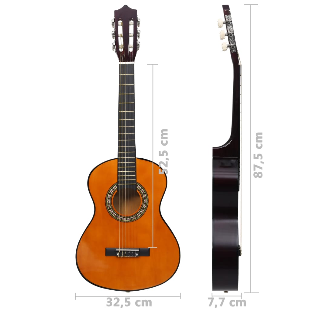 vidaXL 8-tlg. Klassische Gitarre Set für Anfänger 1/2 34"