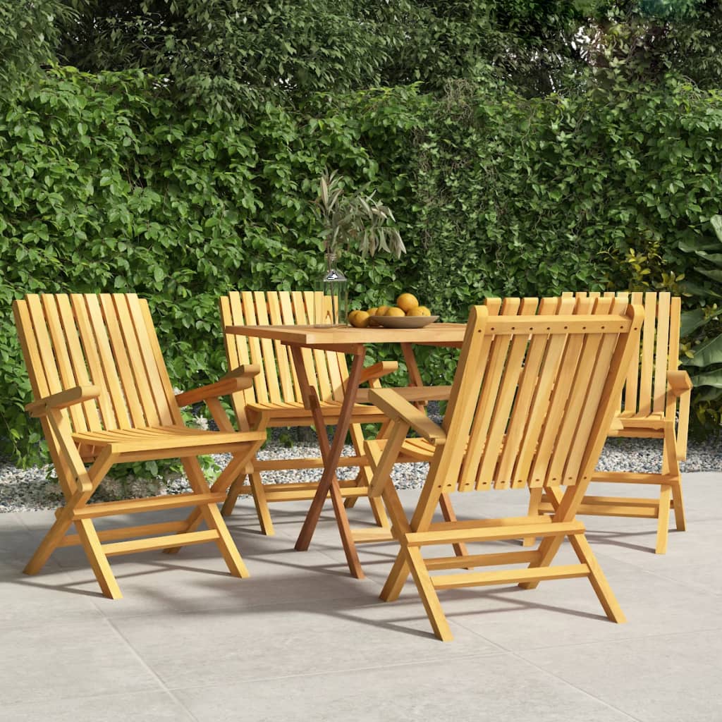 vidaXL Gartenstühle 4 Stk. Klappbar 61x67x90 cm Massivholz Teak