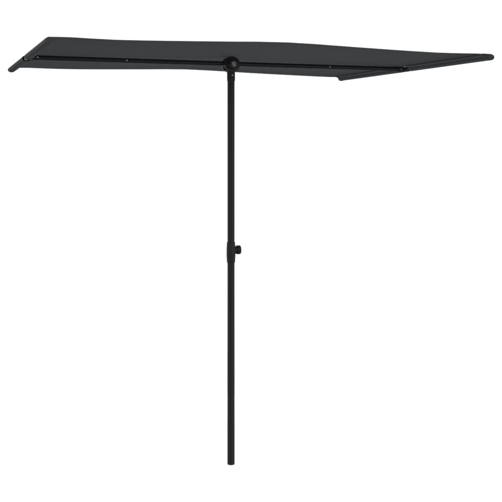 vidaXL Sonnenschirm mit Aluminium-Mast 2x1,5 m Schwarz