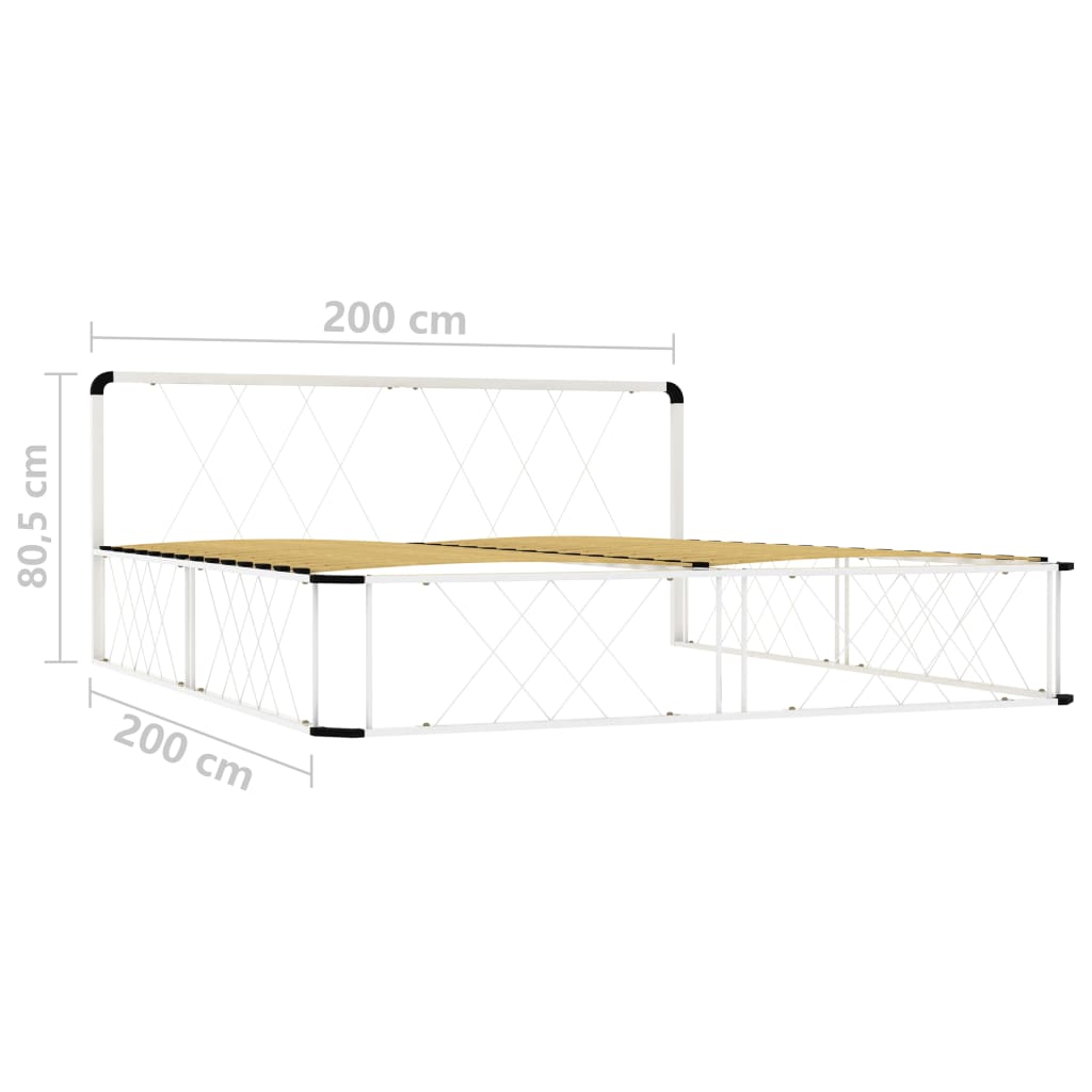 vidaXL Bettgestell Weiß Metall 200×200 cm