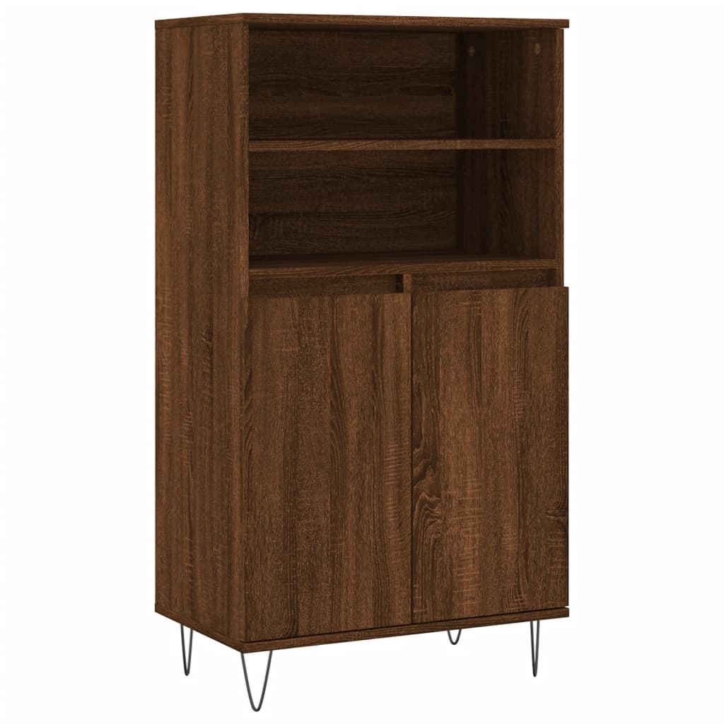 vidaXL Highboard Braun Eichen-Optik 60x36x110 cm Holzwerkstoff