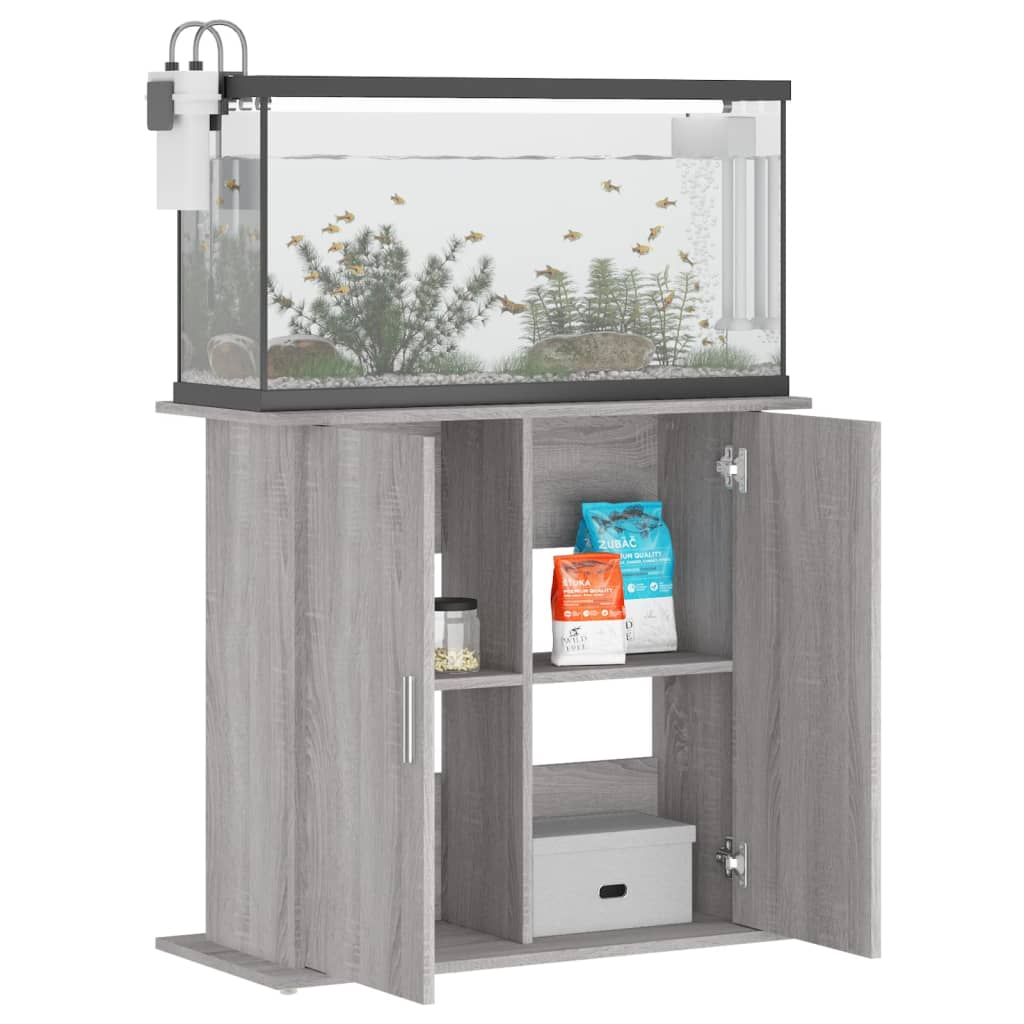 vidaXL Aquariumständer Grau Sonoma 81x36x73 cm Holzwerkstoff