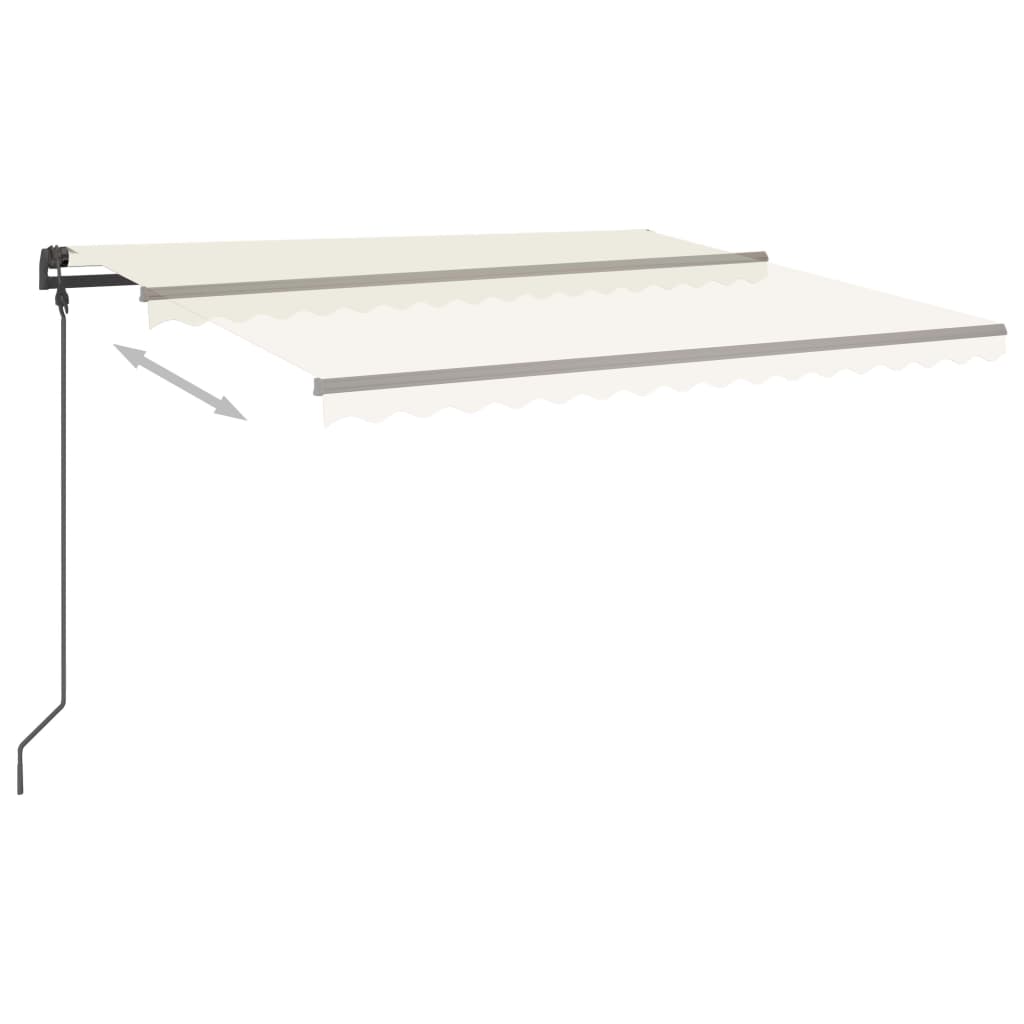 vidaXL Markise Manuell Einziehbar mit LED 5x3,5 m Creme