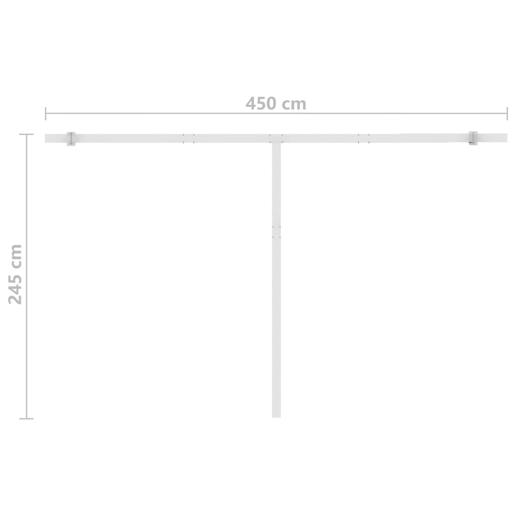 vidaXL Standmarkise Manuell Einziehbar 400x350 cm Gelb/Weiß