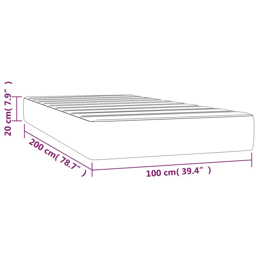 vidaXL Taschenfederkernmatratze Cappuccino 100x200x20 cm Kunstleder