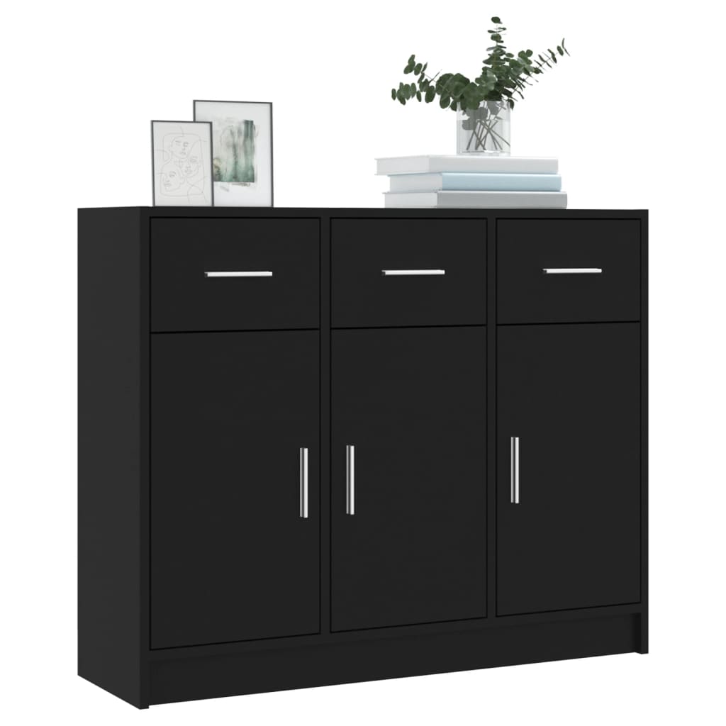 vidaXL Sideboard Schwarz 91x28x75 cm Holzwerkstoff