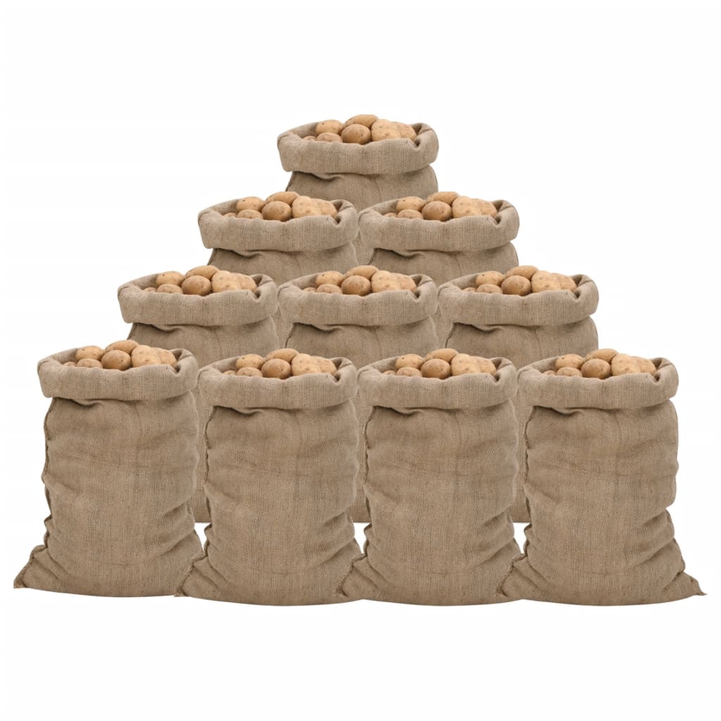 vidaXL Jutesäcke 10 Stk. 60x105 cm 100% Jute 340 g/m²