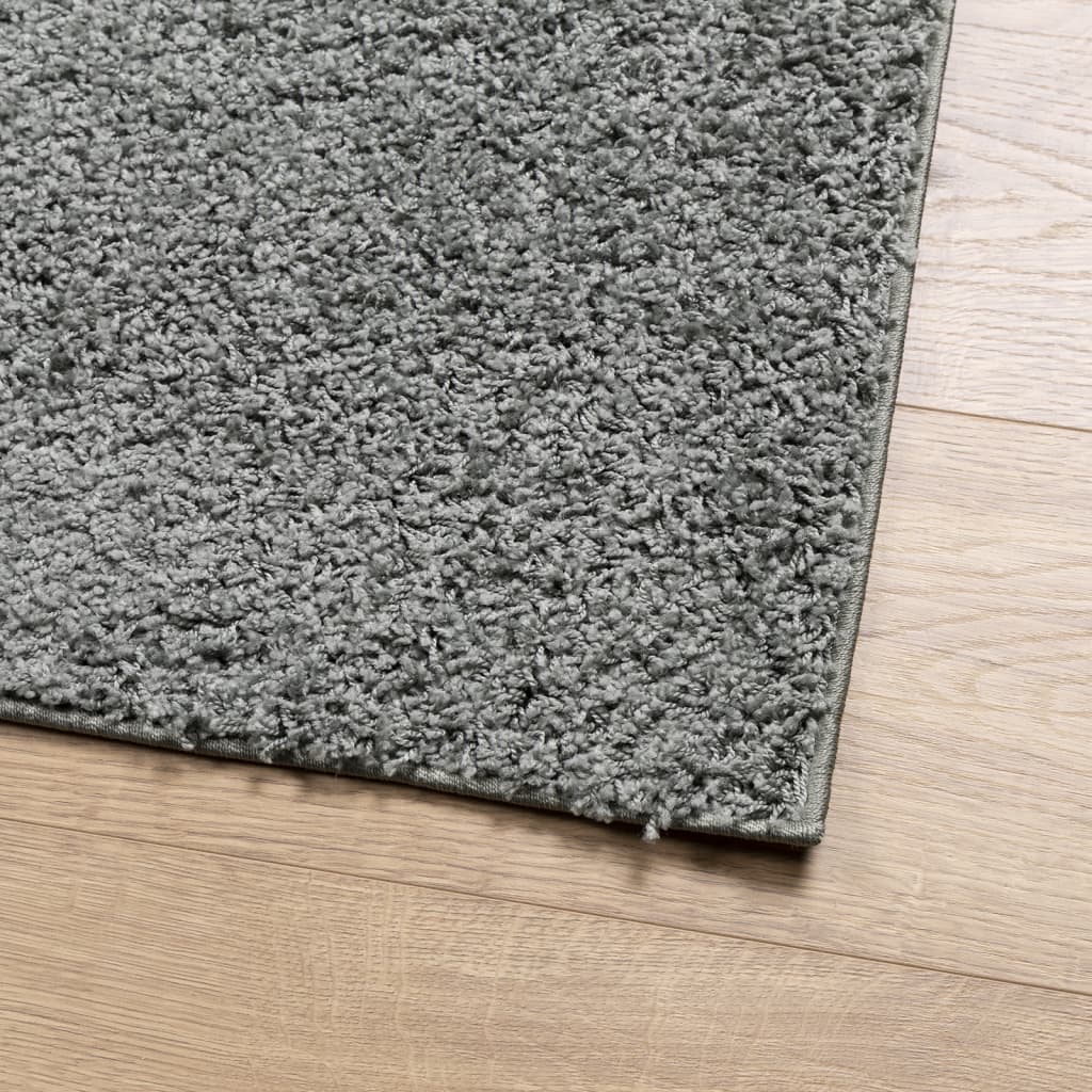 vidaXL Teppich Shaggy Hochflor Modern Grün 120x120 cm