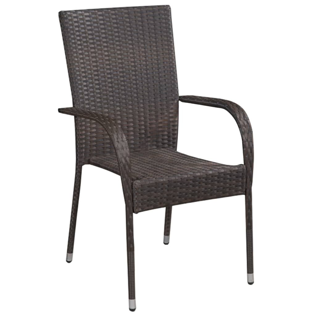 vidaXL 7-tlg. Garten-Essgruppe Braun Poly Rattan