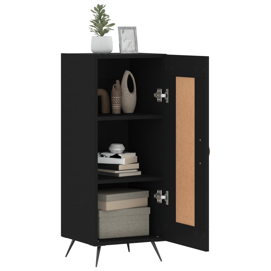 vidaXL Sideboard Schwarz 34,5x34x90 cm Holzwerkstoff