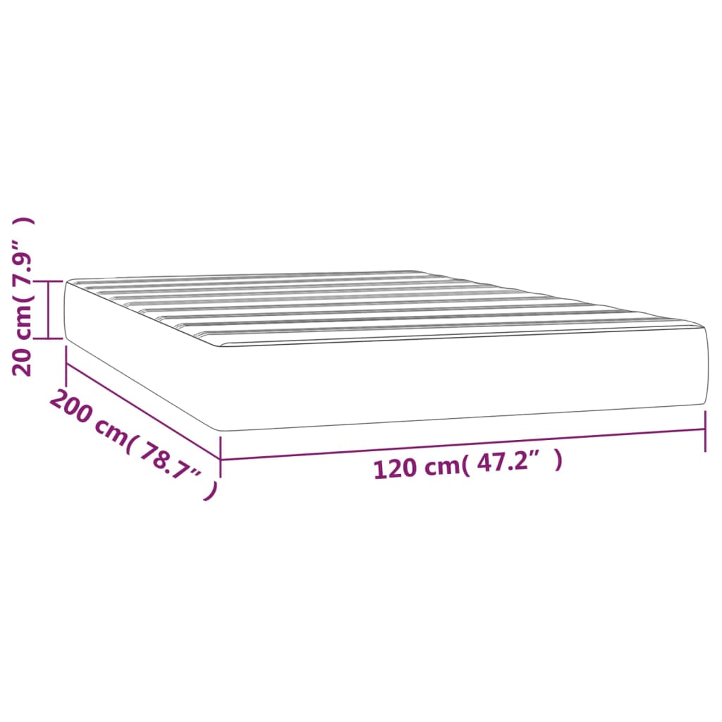 vidaXL Taschenfederkernmatratze Taupe 120x200x20 cm Stoff