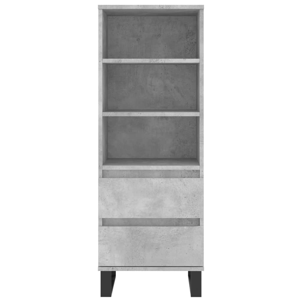 vidaXL Highboard Betongrau 40x36x110 cm Holzwerkstoff