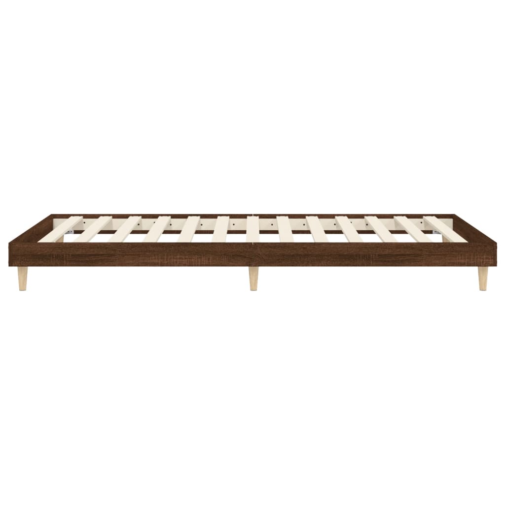 vidaXL Bettgestell ohne Matratze Braun Eiche 75x190 cm Holzwerkstoff