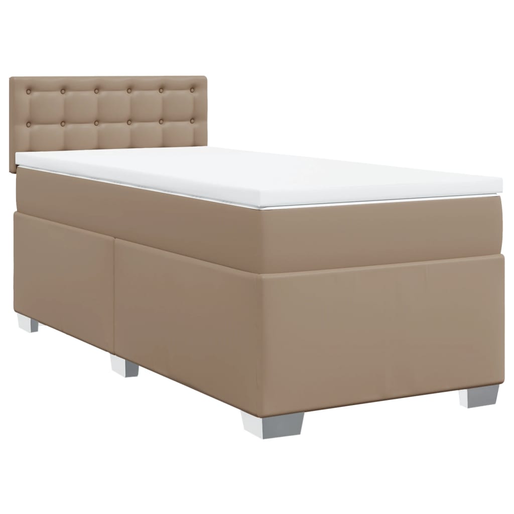 vidaXL Boxspringbett Matratze Cappuccino-Braun 100x200cm Kunstleder