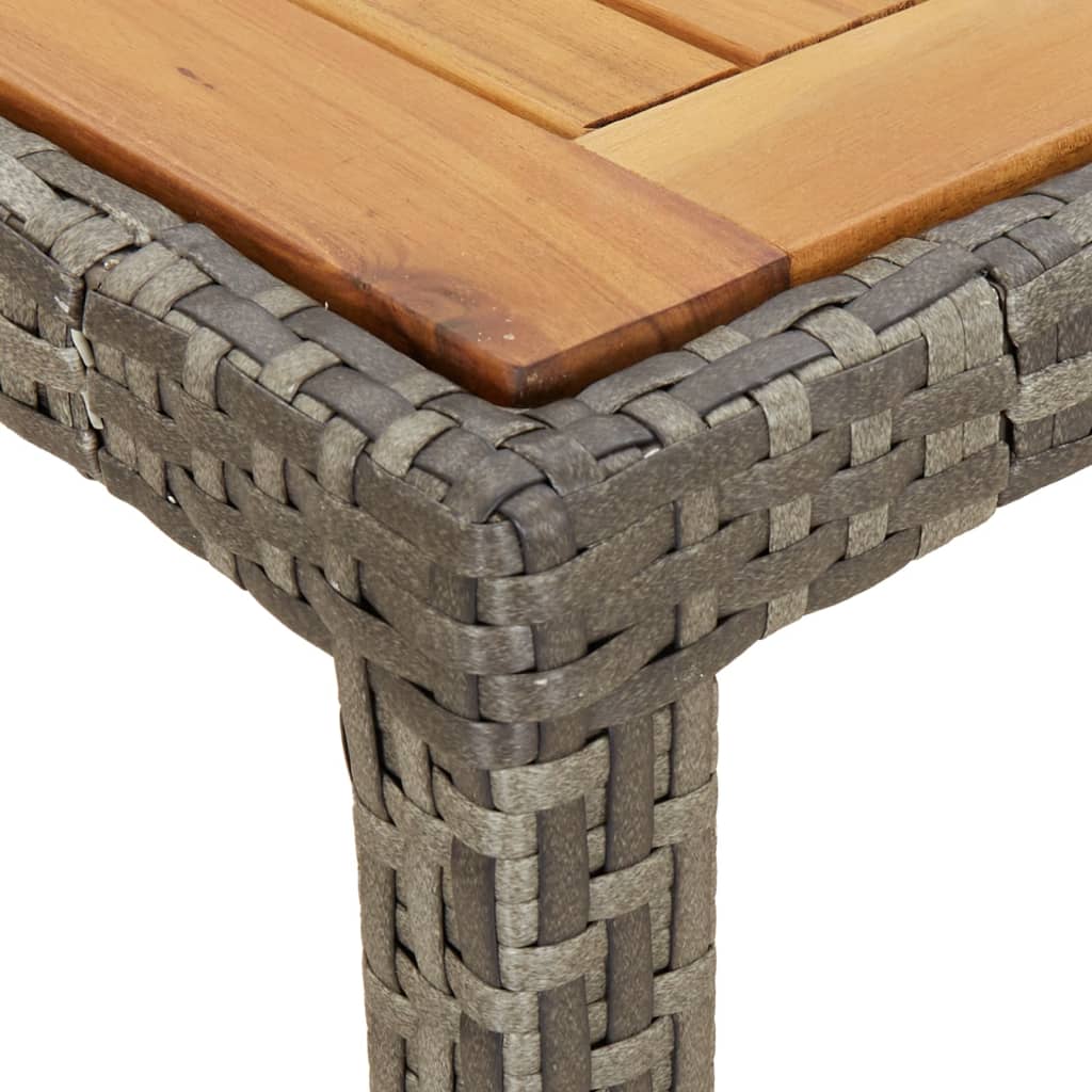 vidaXL 3-tlg. Garten-Essgruppe mit Kissen Grau Poly Rattan