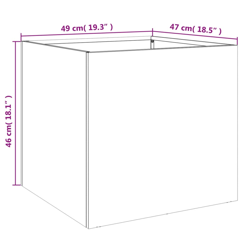 vidaXL Pflanzkübel Anthrazit 49x47x46 cm Stahl