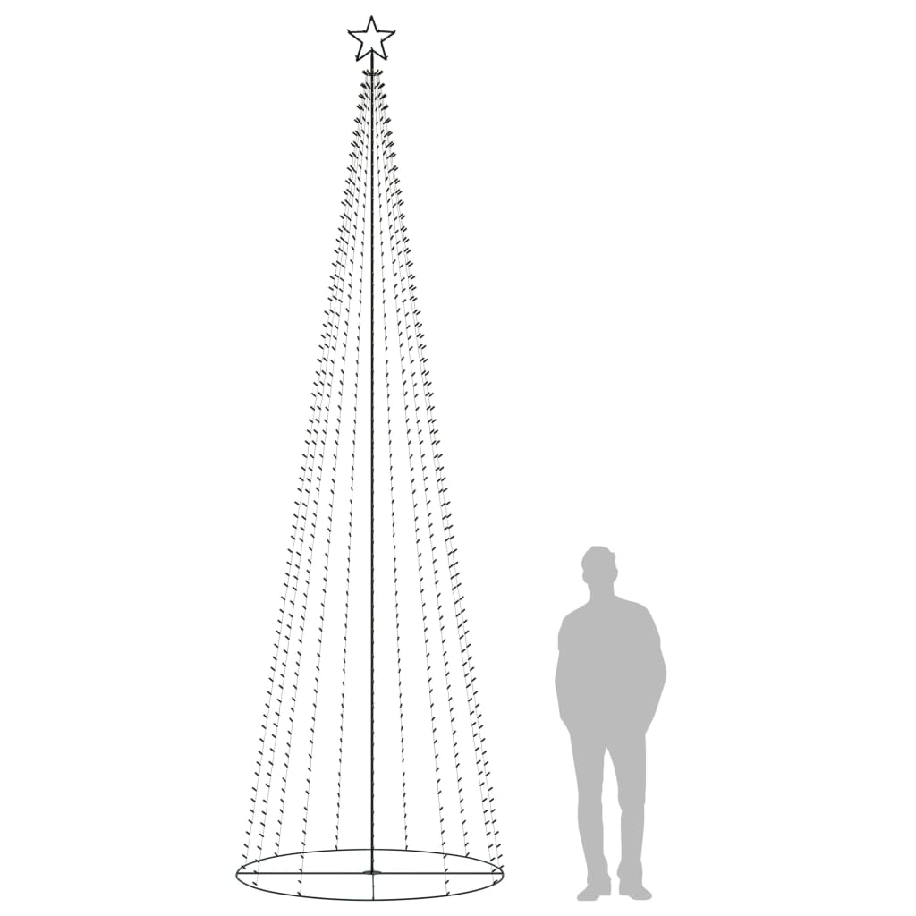 vidaXL Weihnachtsbaum in Kegelform 752 LEDs Bunt 160x500 cm