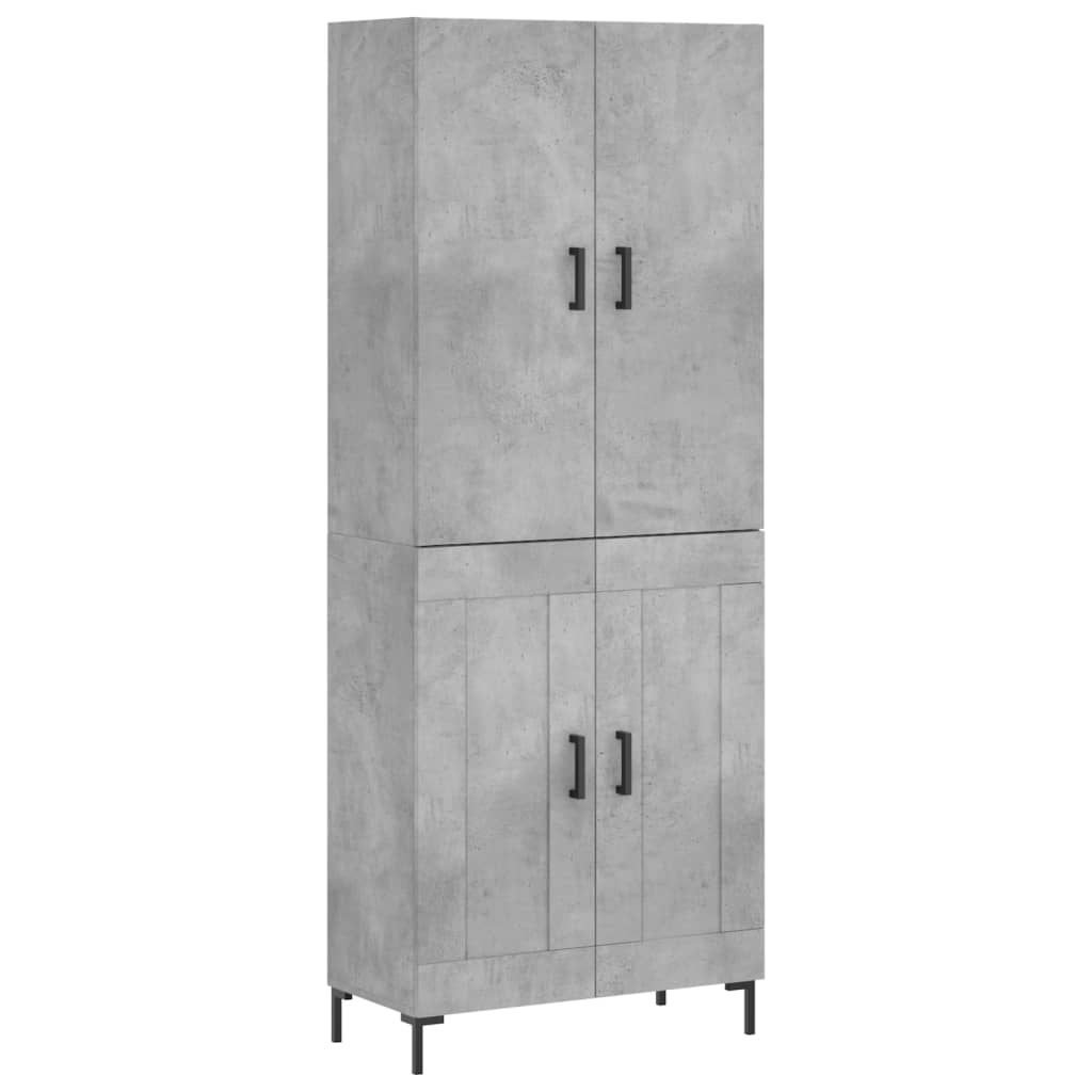 vidaXL Highboard Betongrau 69,5x34x180 cm Holzwerkstoff