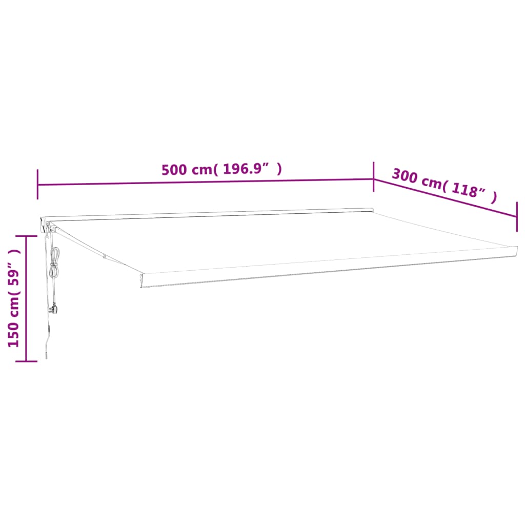 vidaXL Markise Einziehbar Anthrazit 5x3 m Stoff und Aluminium