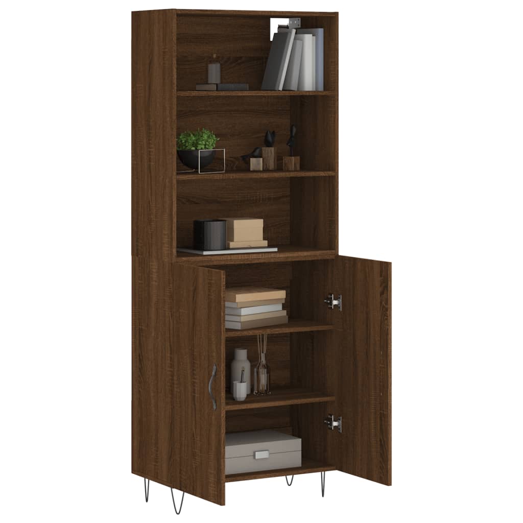 vidaXL Highboard Braun Eichen-Optik 69,5x34x180 cm Holzwerkstoff