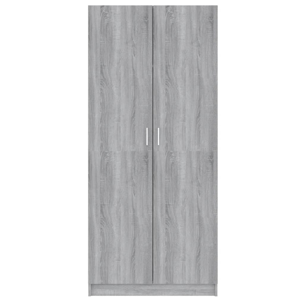 vidaXL Kleiderschrank Grau Sonoma 80x52x180 cm Holzwerkstoff